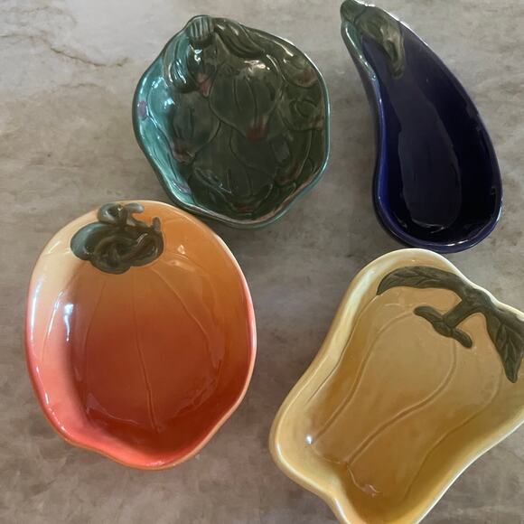 Williams Sonoma Jardin Potager collection vegetable serving bowls set of 4 - Picture 1 of 12